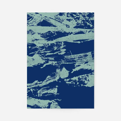Inky Blue Graffiti Print