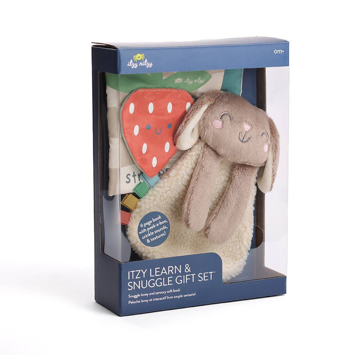 Itzy Learn & Snuggle Gift Set - Bunny Lovey and Busy Book - Wee Bee Baby Boutique
