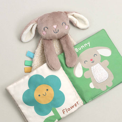 Itzy Learn & Snuggle Gift Set - Bunny Lovey and Busy Book - Wee Bee Baby Boutique