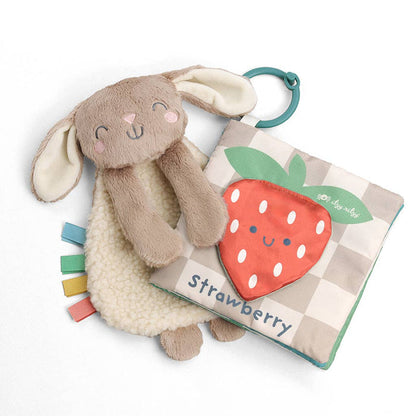 Itzy Learn & Snuggle Gift Set - Bunny Lovey and Busy Book - Wee Bee Baby Boutique