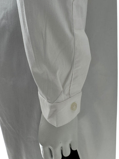 Jennifer Torosian White Long Button-Front Shirt Dress with Mandarin Collar – Size M