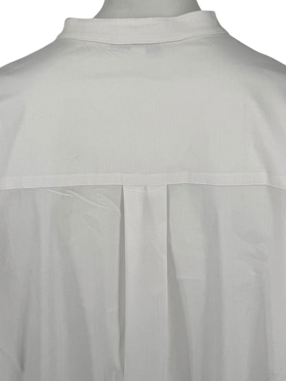 Jennifer Torosian White Long Button-Front Shirt Dress with Mandarin Collar – Size M