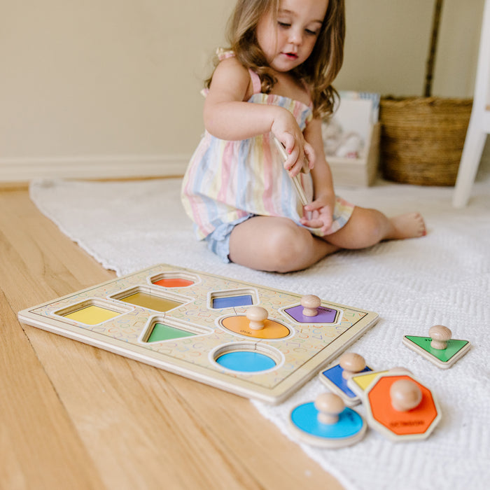 Jumbo Knob Large Shapes Puzzle - 8 Pieces - Wee Bee Baby Boutique