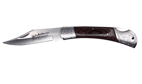 Justin Folding Wood Handle w/ Etching Pocket Knife 2427410201