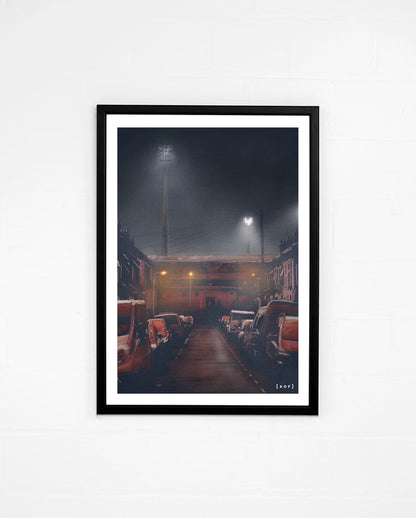 ART OF Luton Kenilworth Road by Night Framed Print | LTFC Football Art