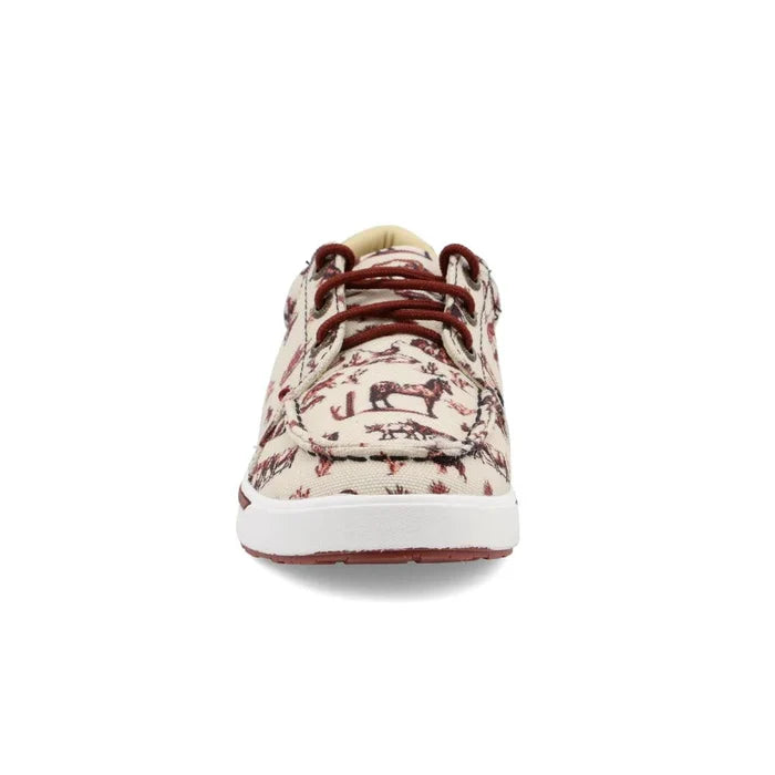 Kids Twisted X Maroon and Ivory Kicks YCA0013-Painted Cowgirl Western Store