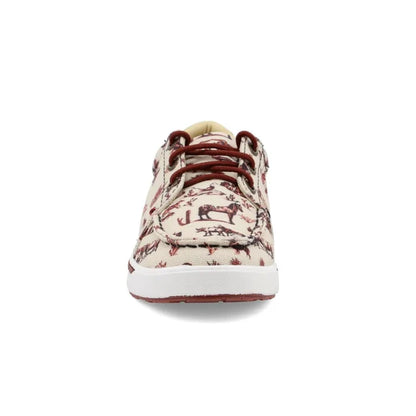 Kids Twisted X Maroon and Ivory Kicks YCA0013-Painted Cowgirl Western Store