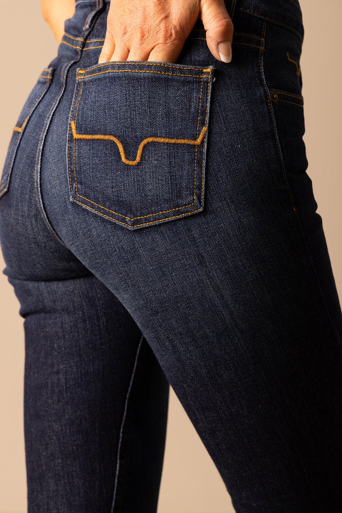Kimes Ranch Women's Jennifer Blue Ultra High Rise Flare Jean-Painted Cowgirl Western Store