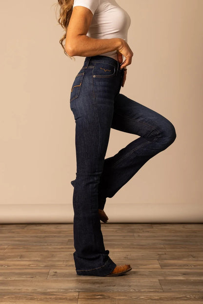 Kimes Ranch Women's Jennifer Blue Ultra High Rise Flare Jean-Painted Cowgirl Western Store
