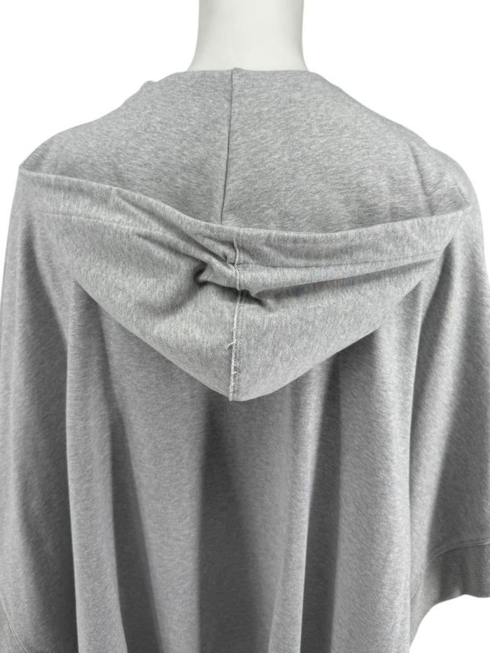 L’Agence Gray Viscose-Silk Hoodie Poncho – One Size