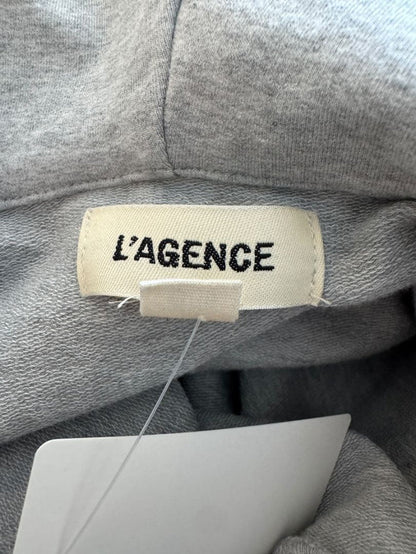 L’Agence Gray Viscose-Silk Hoodie Poncho – One Size