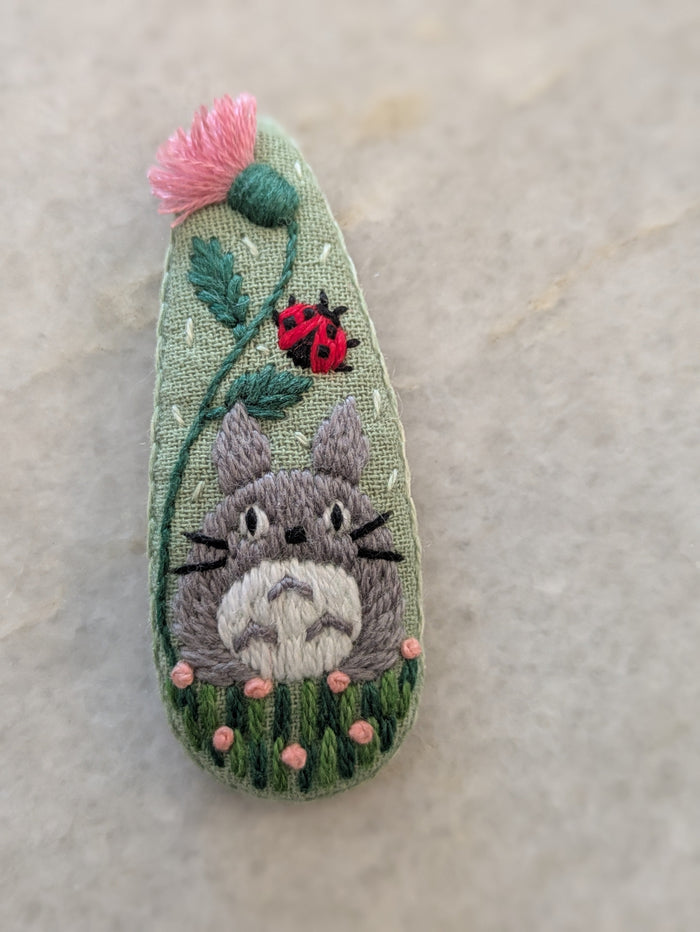 Large Embroidered Animal Hair Clips Barrettes (Multiple Styles- Extra Detail)