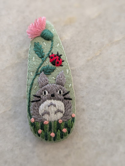 Large Embroidered Animal Hair Clips Barrettes (Multiple Styles- Extra Detail)