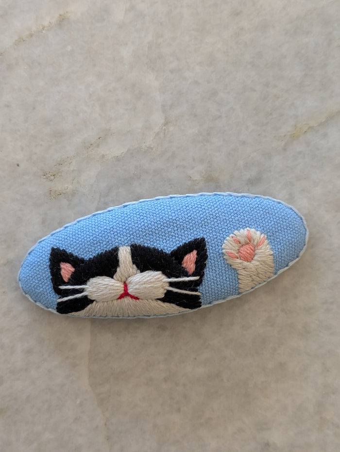 Large Embroidered Animal Hair Clips Barrettes (Multiple Styles- Extra Detail)