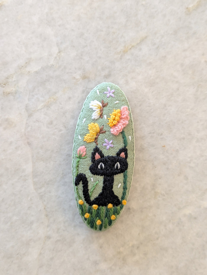 Large Embroidered Animal Hair Clips Barrettes (Multiple Styles- Extra Detail)