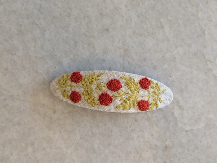 Large Embroidered Hair Clips (Multiple Styles)