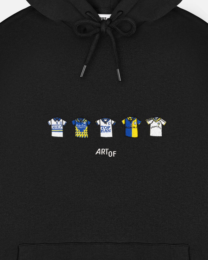 ART OF x Leeds Embroidered Classics Black Hoodie | LUFC Football Sweat