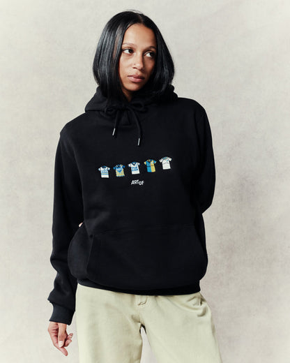 ART OF x Leeds Embroidered Classics Black Hoodie | LUFC Football Sweat