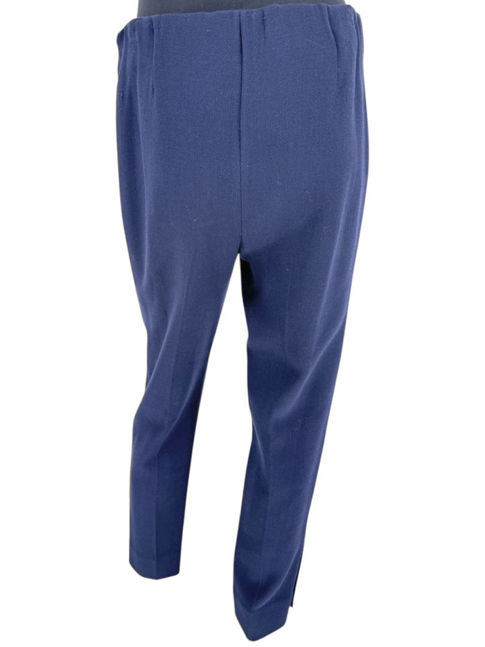 Lela Rose Navy Ankle Pants with Button Hem Detail – Size 10