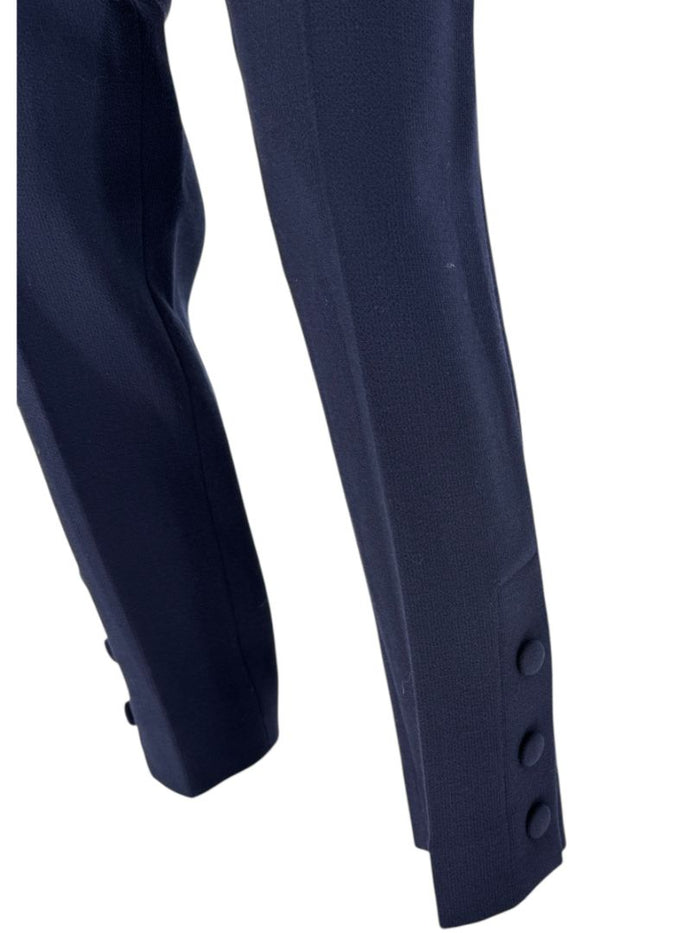 Lela Rose Navy Ankle Pants with Button Hem Detail – Size 10