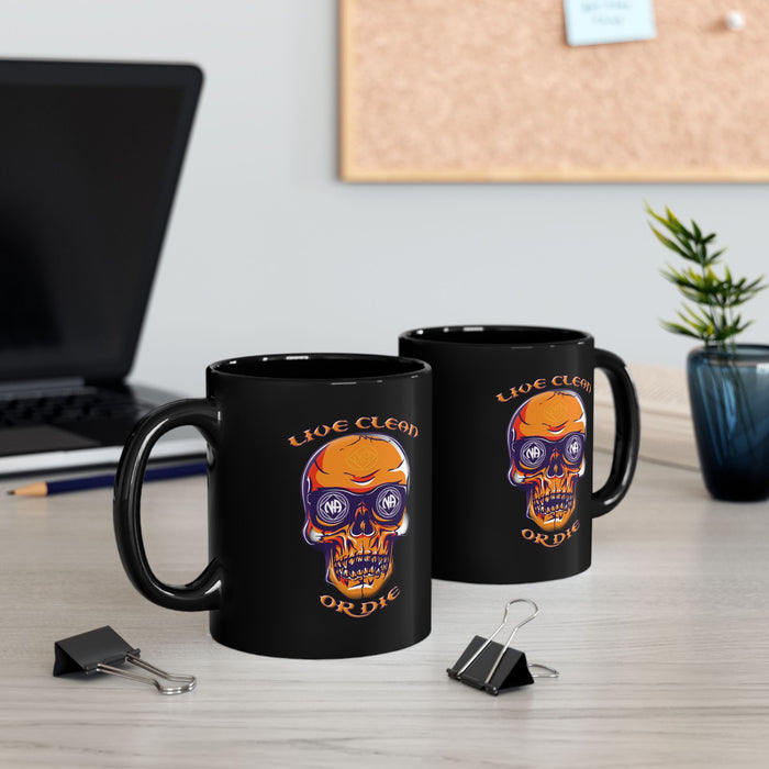 Live Clean Or Die Skull 11/15oz NA Ceramic Mug