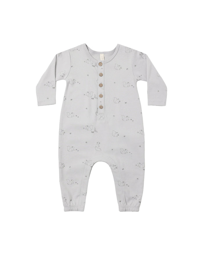 Long Sleeve Jumpsuit || Squirrel - Wee Bee Baby Boutique