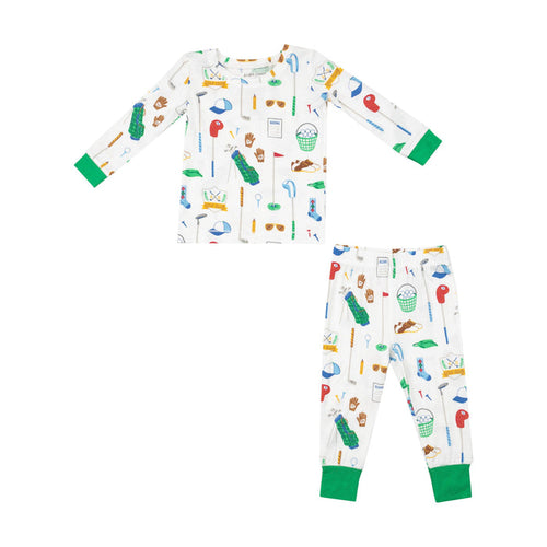Long-Sleeve Loungewear Set - Golf Club White (5T) - Wee Bee Baby Boutique