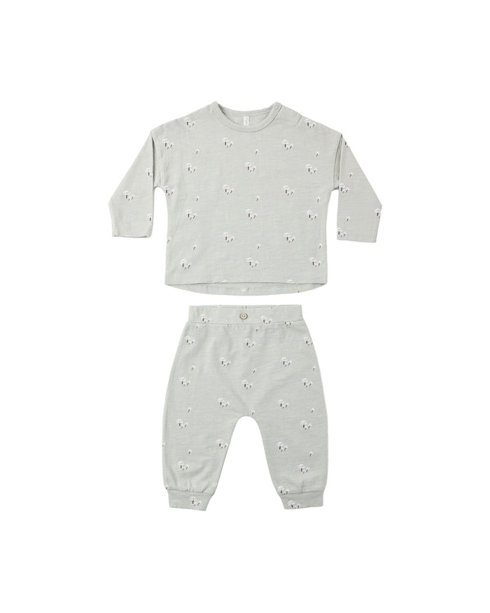 Long Sleeve Tee + Pant Set || Mushrooms - Wee Bee Baby Boutique