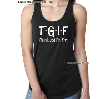 ltt- TGIF Thank God - Ladies Tank Tops - nawears