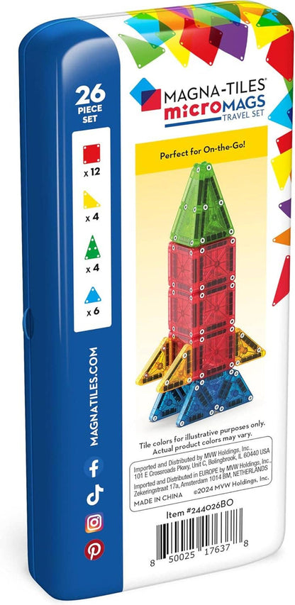 Magna-Tiles MicroMAGS 26-Piece Travel Set - Wee Bee Baby Boutique
