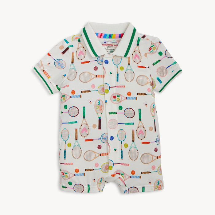 Magnetic Me Love All Magnetic Polo Romper - Wee Bee Baby Boutique