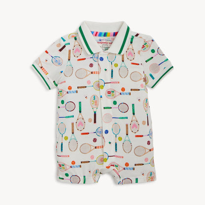 Magnetic Me Love All Magnetic Polo Romper - Wee Bee Baby Boutique