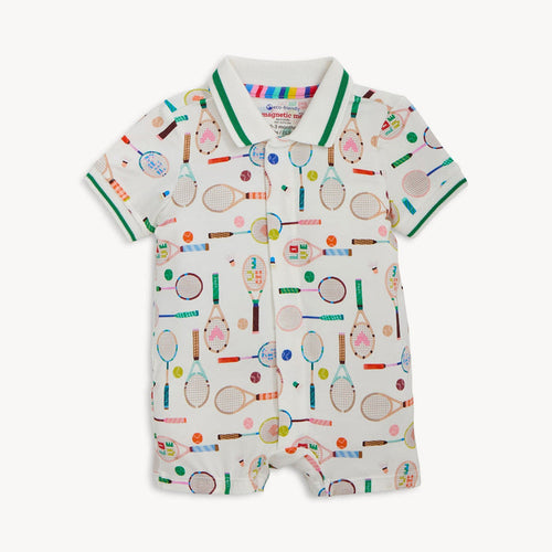 Magnetic Me Love All Magnetic Polo Romper - Wee Bee Baby Boutique