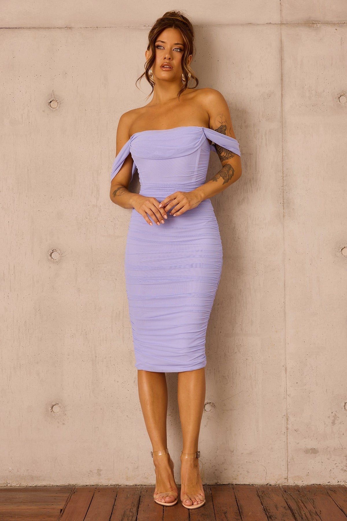 Main Character Mesh Midi Dress - Cornflower
