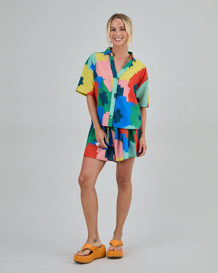 Maxi Flower Oversize Cropped Blouse - Organic Cotton & Viscose