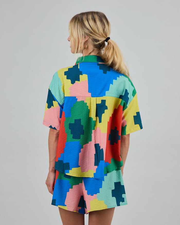 Maxi Flower Oversize Cropped Blouse - Organic Cotton & Viscose