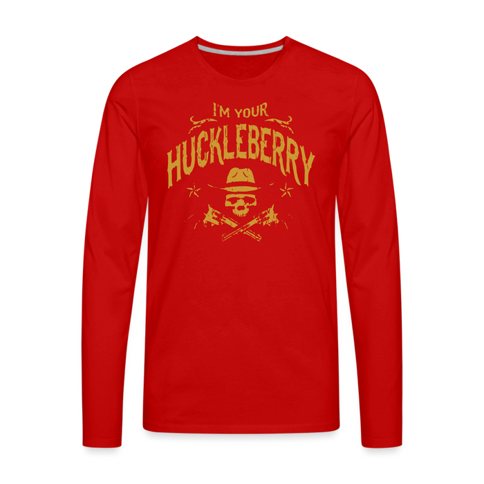 Men's Premium Long Sleeve T-Shirt - I'm your Huckleberry - red