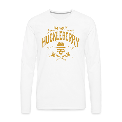 Men's Premium Long Sleeve T-Shirt - I'm your Huckleberry - white