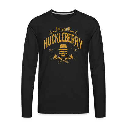 Men's Premium Long Sleeve T-Shirt - I'm your Huckleberry - black
