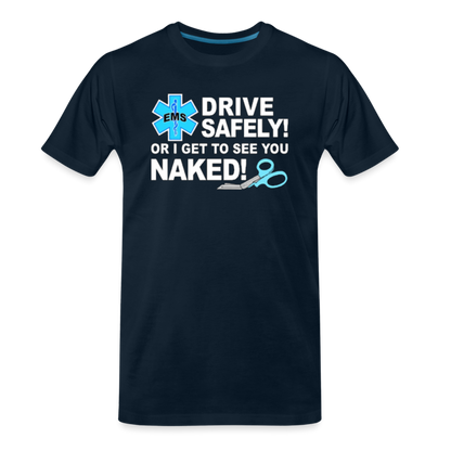 Men's Premium T-Shirt - EMS Drive Safely! - deep navy