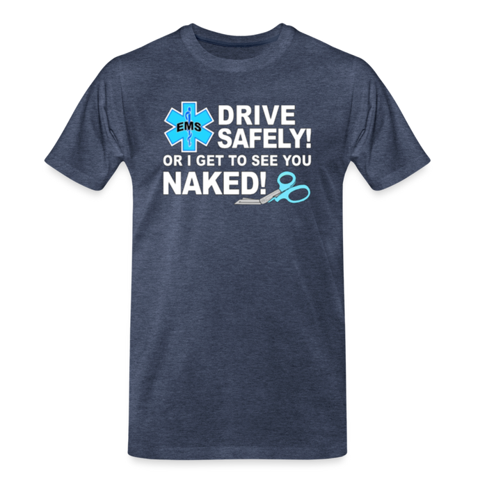 Men's Premium T-Shirt - EMS Drive Safely! - heather blue