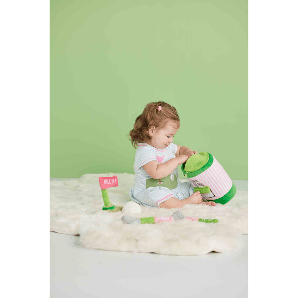 My First Golf Bag Plush Set - Pink - Wee Bee Baby Boutique