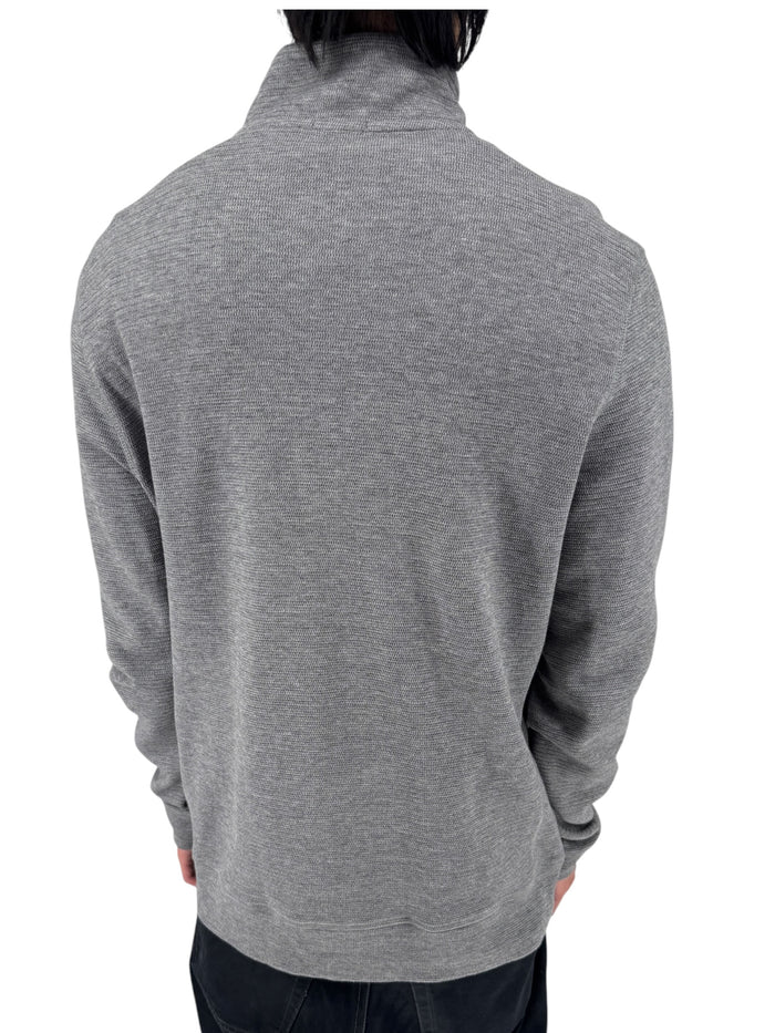 NWT BOSS Hugo Boss Gray Merino Wool Quarter Zip Sweater Mens L Regular Fit
