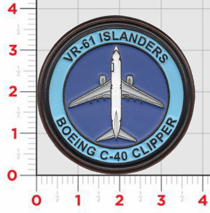 Official VR-61 Islanders Boeing C-40 Clipper Leather Shoulder Patch