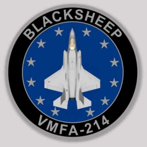 Officially Licensed USMC VMFA-214 Blacksheep F-35 Sticker