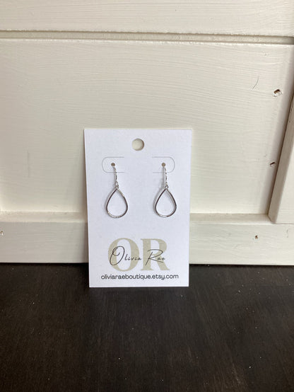 Silver Tear Drop Dangle