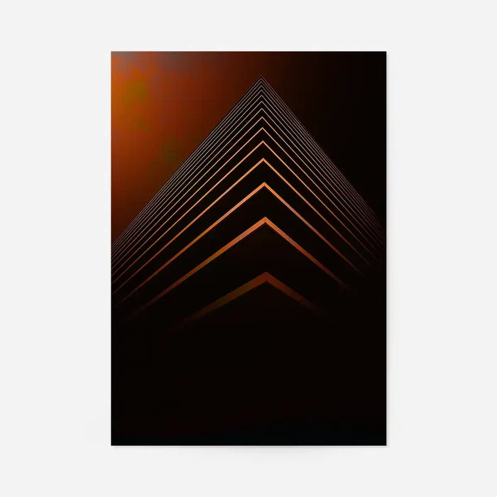 Orange Pyramid Geometric Print