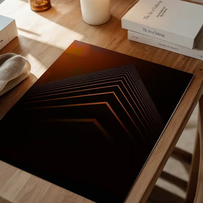 Orange Pyramid Geometric Print on archival art paper, featuring abstract angular shapes.