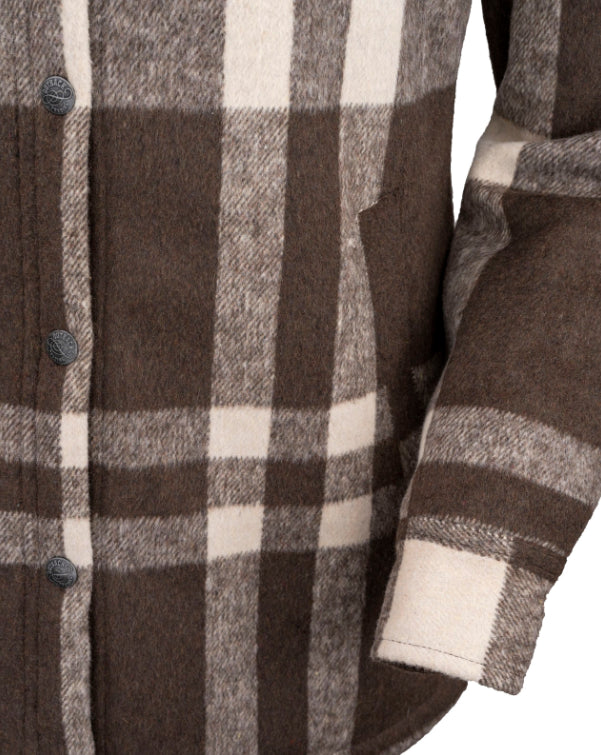 Outback Trading Co. Women's Brown C'Anne Plaid Shirt Jacket 29649-BRN