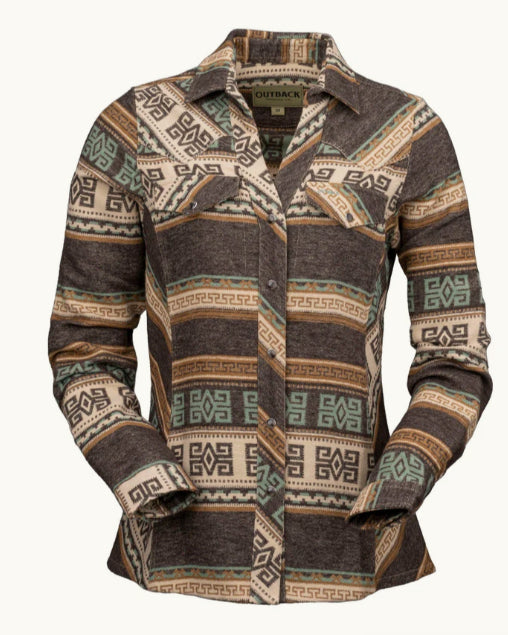 Outback Trading Company Women's Chocolate Lorelei Performance Shirt 42239-CHO